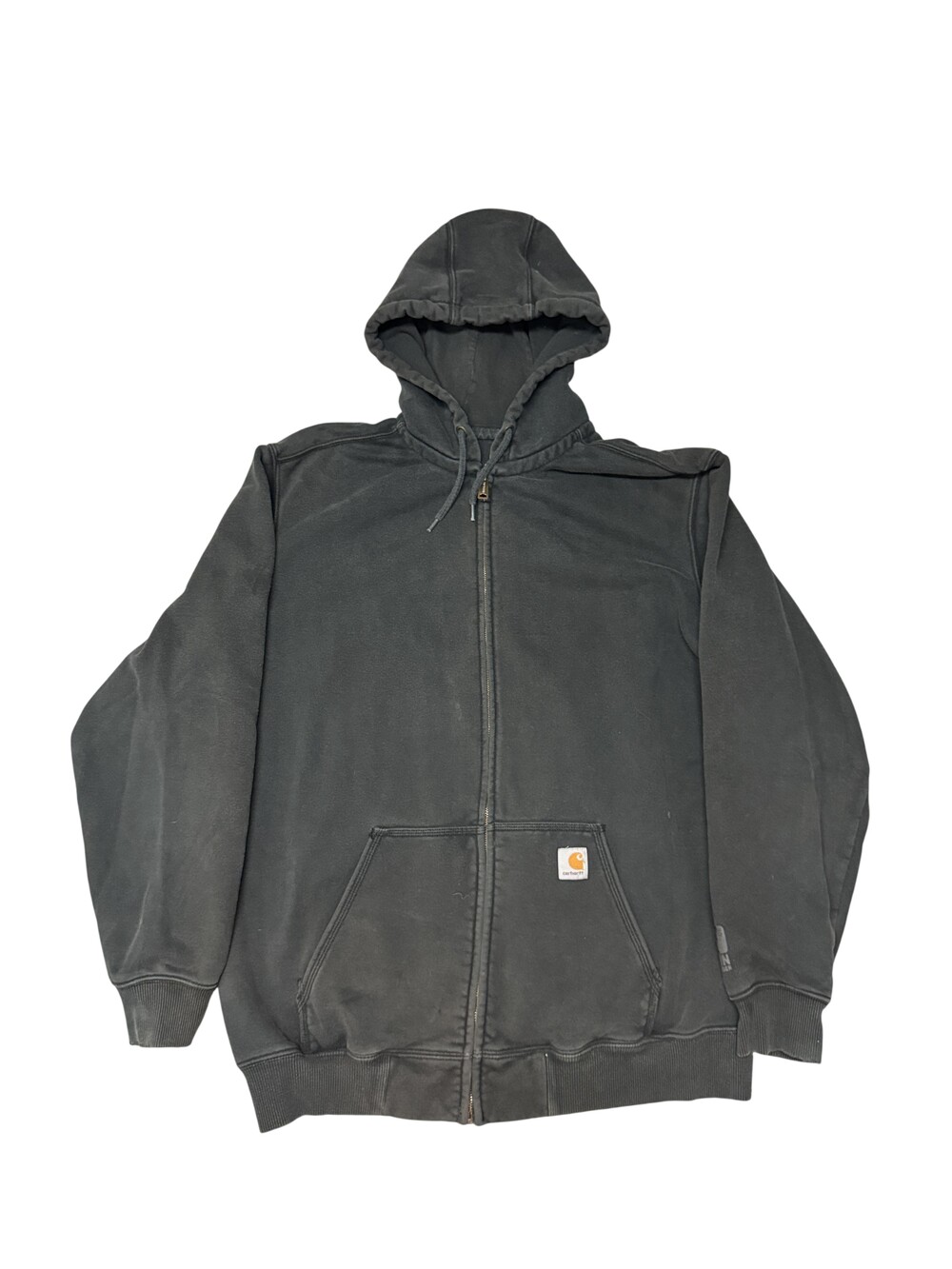 Carhartt Hoodie Mens XLT Black Full Zip Fleece Sweatshirt Rain Defender Workwear